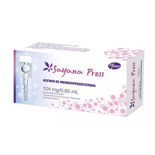 Sayana Press 104 mg / 0.65 mL x 1 Suspension Inyectable "Ley Cenabast" Farmex-Pluxee-Persistente
